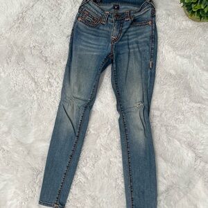True Religion Blue Skinny Jeans Medium Wash